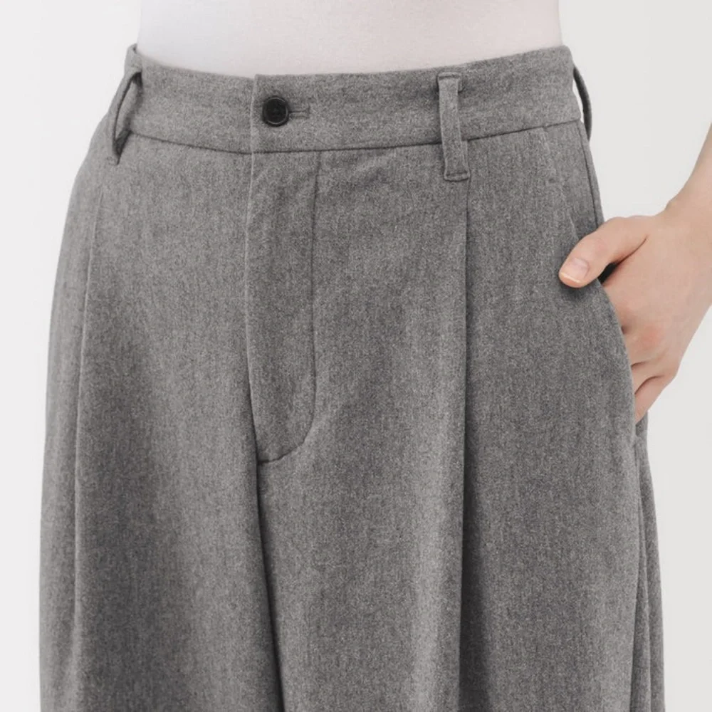 Muji Brushed Wide Trousers - sz L - Picture 3 of 7